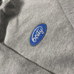 6City Patch Logo Hoodie in Grey Logo Close-up